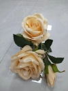 Simulated 2-flower 1-bud velvet rose bouquet manufacturer wholesale round wrapped rose, plastic flower, artificial flower, silk flower, artificial flower, wedding indoor and outdoor DIY decorative flower, shooting props in stock, replenishing cabinet 112032308 details Picture